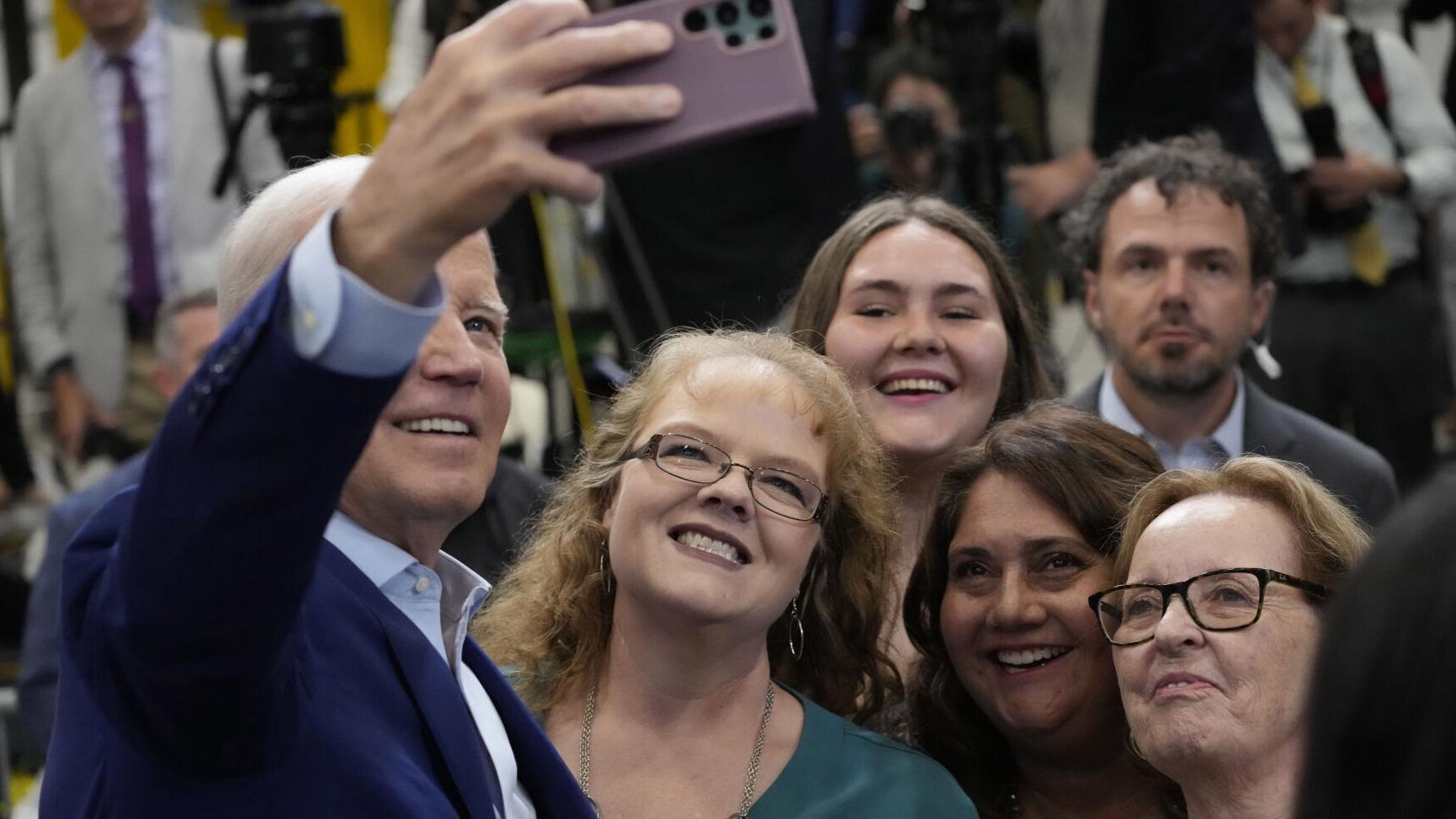 Biden is pitching his economic policies as a key to a manufacturing jobs revival